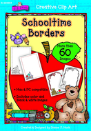 Schooltime borders clip art cd