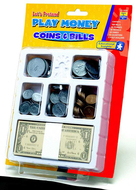 Lets pretend play money coins &  bills tray
