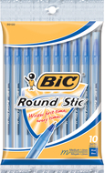 Bic round stic ballpoint pens blue  10pk
