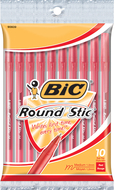 Bic round stic ballpoint pens red  10pk