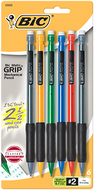Bic matic grip 6pk asst mechanical  pencils .7mm