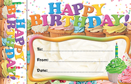 Happy birthday cupcakes bookmark  award
