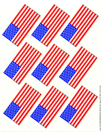 Us flags giant stickers