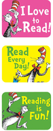 Cat in the hat reading success  stickers