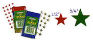 Stickers foil stars 1/2in red 250pk