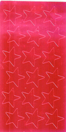 Stickers foil stars 3/4 inch red