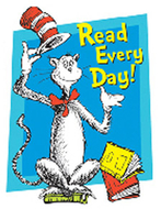 Cat in the hat read every day  window cling