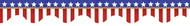 American flags-electoral scalloped  deco trim