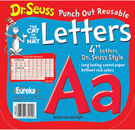Dr seuss punch out reusable red  letters 4in