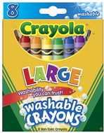 Washable crayons large 8ct  peggable box