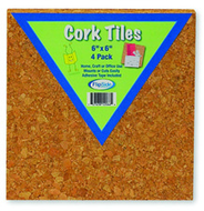 Cork tiles 6in x 6in set of 4