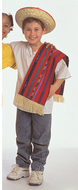 Ethnic costumes boys mexican shirt  hat & serape