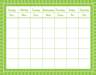 Green sassy solids calendar