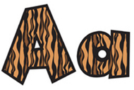Fun font letters tiger 4in