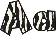 Fun font letters zebra 4in