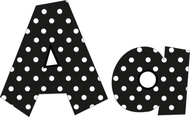 Black - 4in polka dot letters