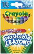 Crayola washable crayons 16ct reg  size