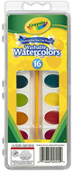 Crayola washable watercolor set 16  semi moist oval pans 1 brush