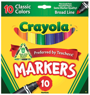 Crayola taklon watercolor 10ct  brush classic broad line markers