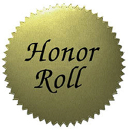Stickers gold honor roll 50/pk 2  diameter