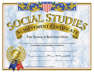 Certificates social studies 30/pk  8.5 x 11