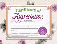 Certificates of appreciation 30 pk  8.5 x 11 inkjet laser