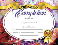 Certificates of completion 30/pk  8.5 x 11 inkjet laser