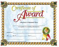 Certificates of award 30/pk  8.5 x 11 inkjet laser