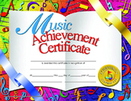 Certificates music 30/pk 8.5 x 11  achievement inkjet laser