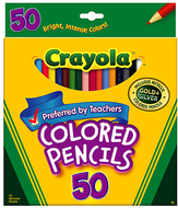 Crayola colored pencils 50ct full  length assorted colors peggable