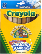 Multicultural washable markers 8pk  conical tip