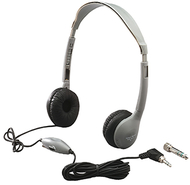 Personal stereo mono headphones  leatherette ear cushions w/ volume