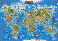 Childrens map of the world