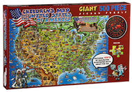 United states map dinos childrens  illustrated 500 pcs jigsaw puzzle