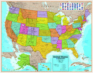 United states laminated map