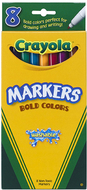 Washable markers 8ct bold colors  fine tip