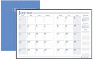 Academic monthly planner 7x10  bright blue stitched