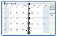 Academic monthly planner 8 1/2 x 11  bright blue wirebound