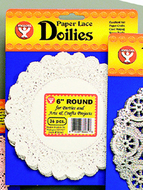 Doilies 6 white round 100/pk