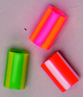 Striped straw beads