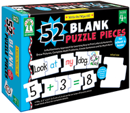 Write-on/wipe-off 52 blank puzzle  pieces