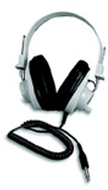 Deluxe mono headphone fixed  coiled cord w/ volume control