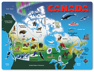 Canada map wooden puzzle english  and french