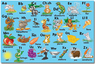 Bilingual alphabet floor puzzle