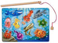 Magnetic game puzzles fishing