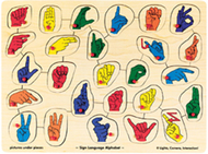 Puzzle sign language alphabet peg