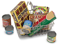 Grocery basket with food