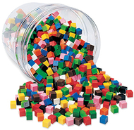 Centimeter cubes 1000-pk 10 colors  in storage tub