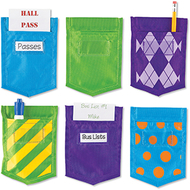 Solids and patterns magnetic mini  pockets set of 6