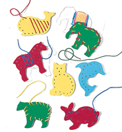 Lacing & tracing animals 7/pk  ages 3-7